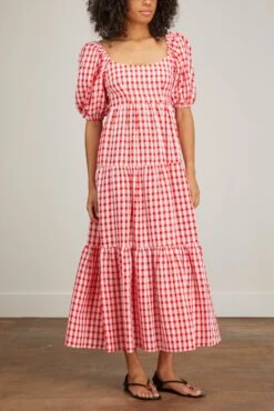 Gianna Tie Back Maxi Dress In Red Gingham 9 Gianna Tie Back Maxi Dress In Red Gingham -DOROTHE Clothing Shop kitri GiannaTieBackMaxiDressinRedGingham 2