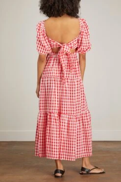 Gianna Tie Back Maxi Dress In Red Gingham 10 Gianna Tie Back Maxi Dress In Red Gingham -DOROTHE Clothing Shop kitri GiannaTieBackMaxiDressinRedGingham 3