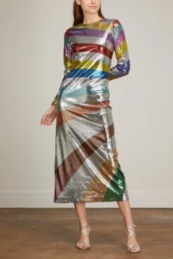 Supreme Swing Dress In Rainbow Sequins Placee 9 Supreme Swing Dress In Rainbow Sequins Placee -DOROTHE Clothing Shop ladoublej supreme swing dress in rainbow sequins placee 2