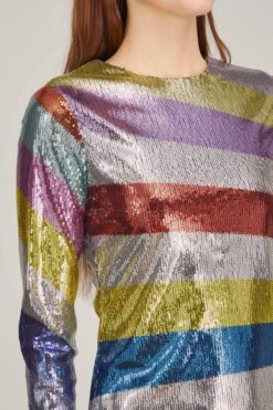 Supreme Swing Dress In Rainbow Sequins Placee 11 Supreme Swing Dress In Rainbow Sequins Placee -DOROTHE Clothing Shop ladoublej supreme swing dress in rainbow sequins placee 4 1