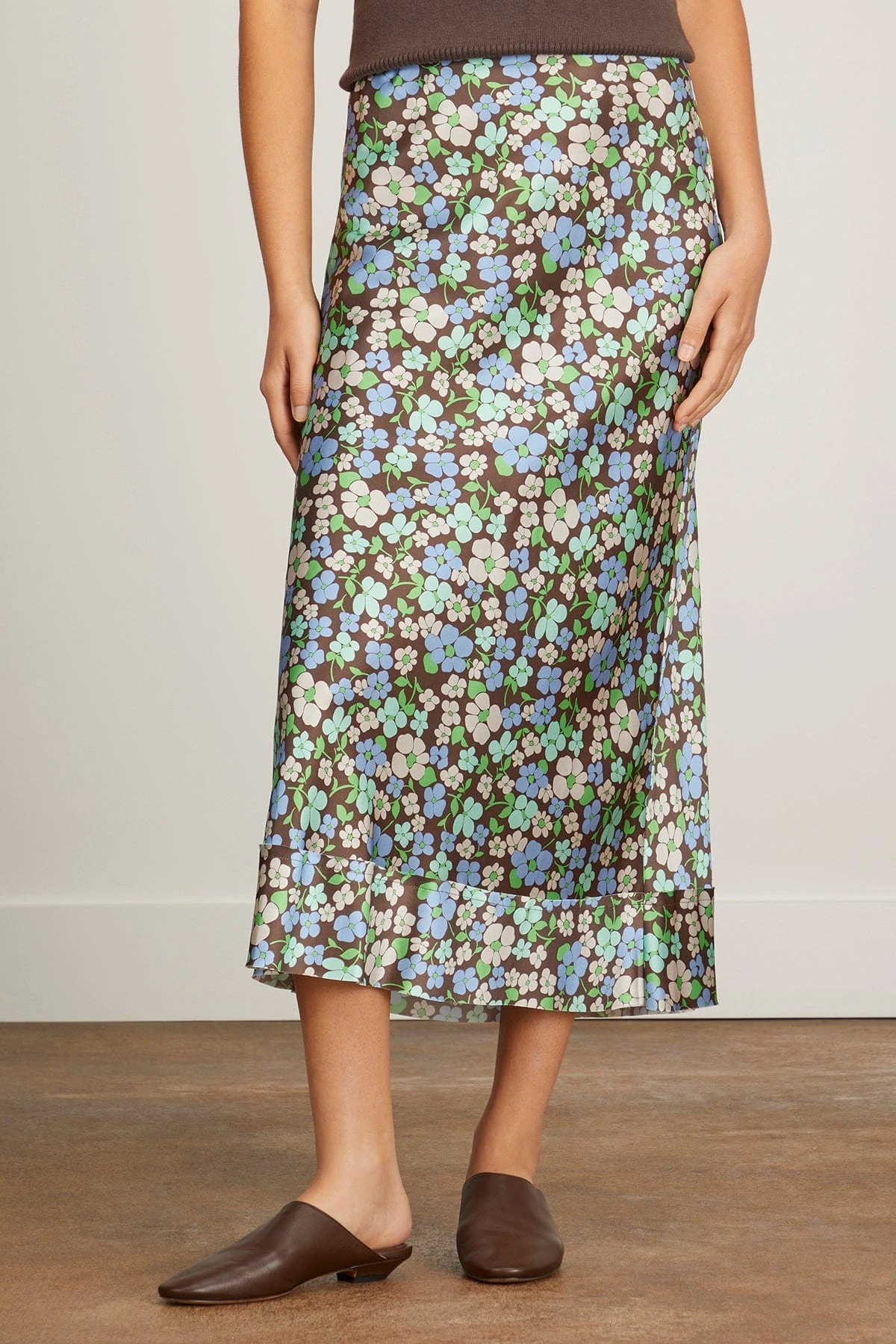 Bella Skirt In Green Micro Multi 5 Bella Skirt In Green Micro Multi - Image 3