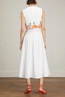 Sleeveless Midi Dress In White 10 Sleeveless Midi Dress In White -DOROTHE Clothing Shop lela rose sleeveless midi dress in white 3