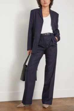 Senja Blazer In Navy Stripes -DOROTHE Clothing Shop louloustudio SenjaBlazerinNavyStripes 1