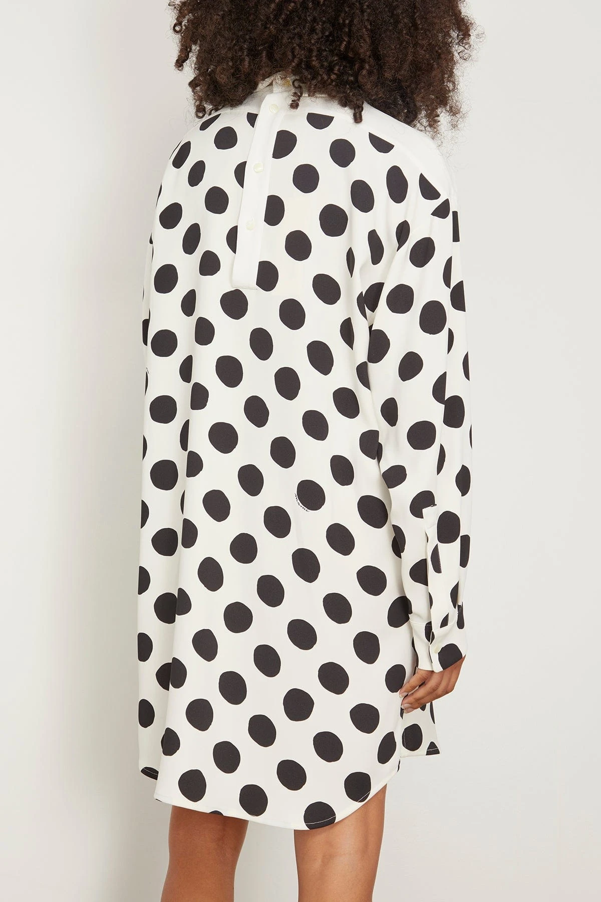 Marni Big Dot Stretch Cady Mini Dress In Stone White 6 Marni Big Dot Stretch Cady Mini Dress In Stone White - Image 4