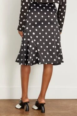 Marni Small Dot Stretch Satin Skirt In Black -DOROTHE Clothing Shop marni SmallDotStretchSatinSkirtinBlack 3