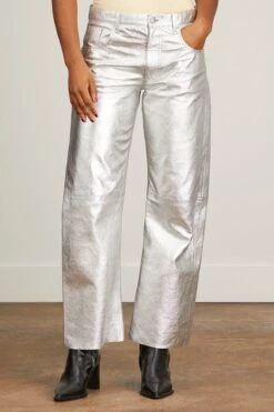 Iconic Metallic Silver Pants In Silver -DOROTHE Clothing Shop minuit IconicMetallicSilverPantsinSilver 2