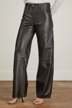 Harley Leather Cargo Pant In Black 8 Harley Leather Cargo Pant In Black -DOROTHE Clothing Shop minuit harley leather cargo pant in black 2