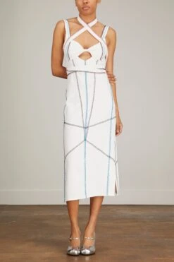 Strap Jersey Dress In White 9 Strap Jersey Dress In White -DOROTHE Clothing Shop minuit strap jersey dress in white 2