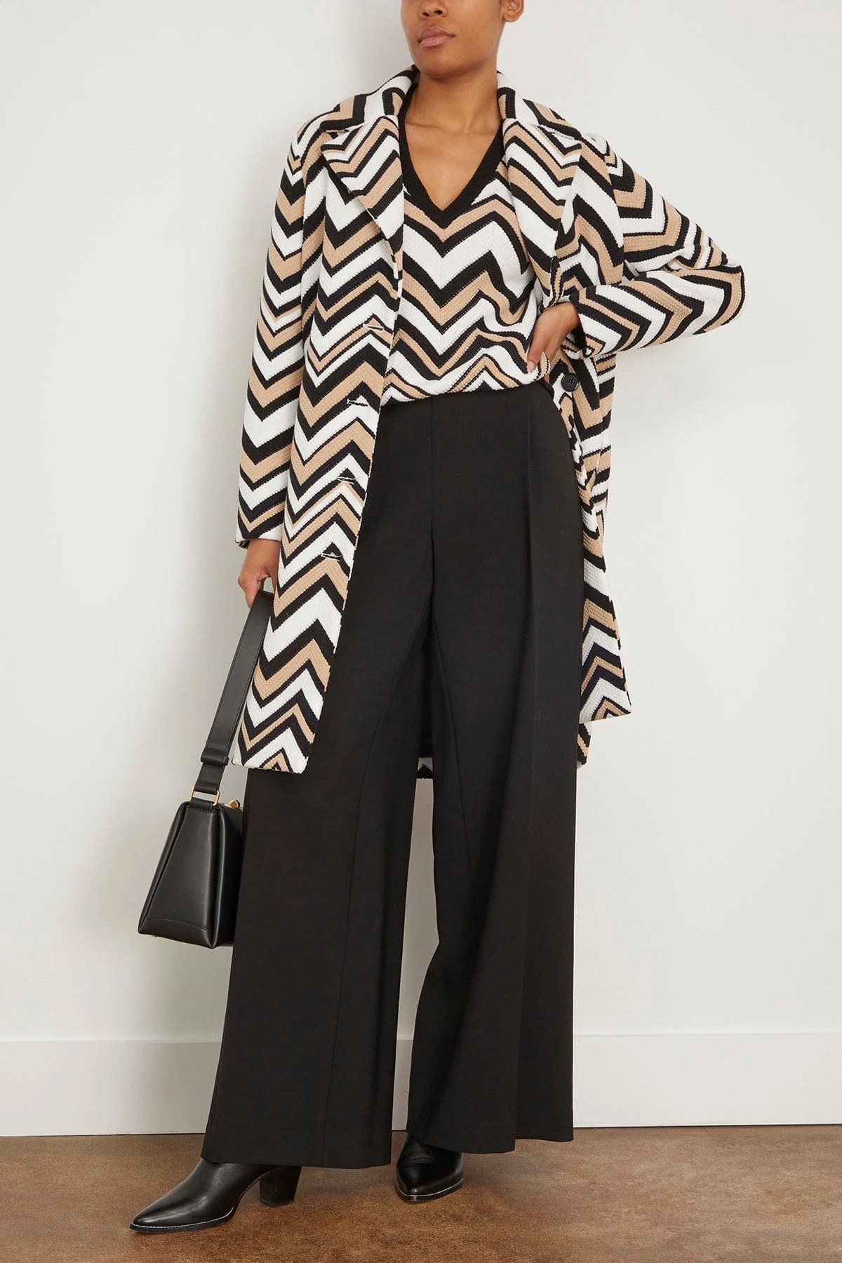 Missoni Coat In Zigzag Beige/White/Black 4 Missoni Coat In Zigzag Beige/White/Black - Image 2