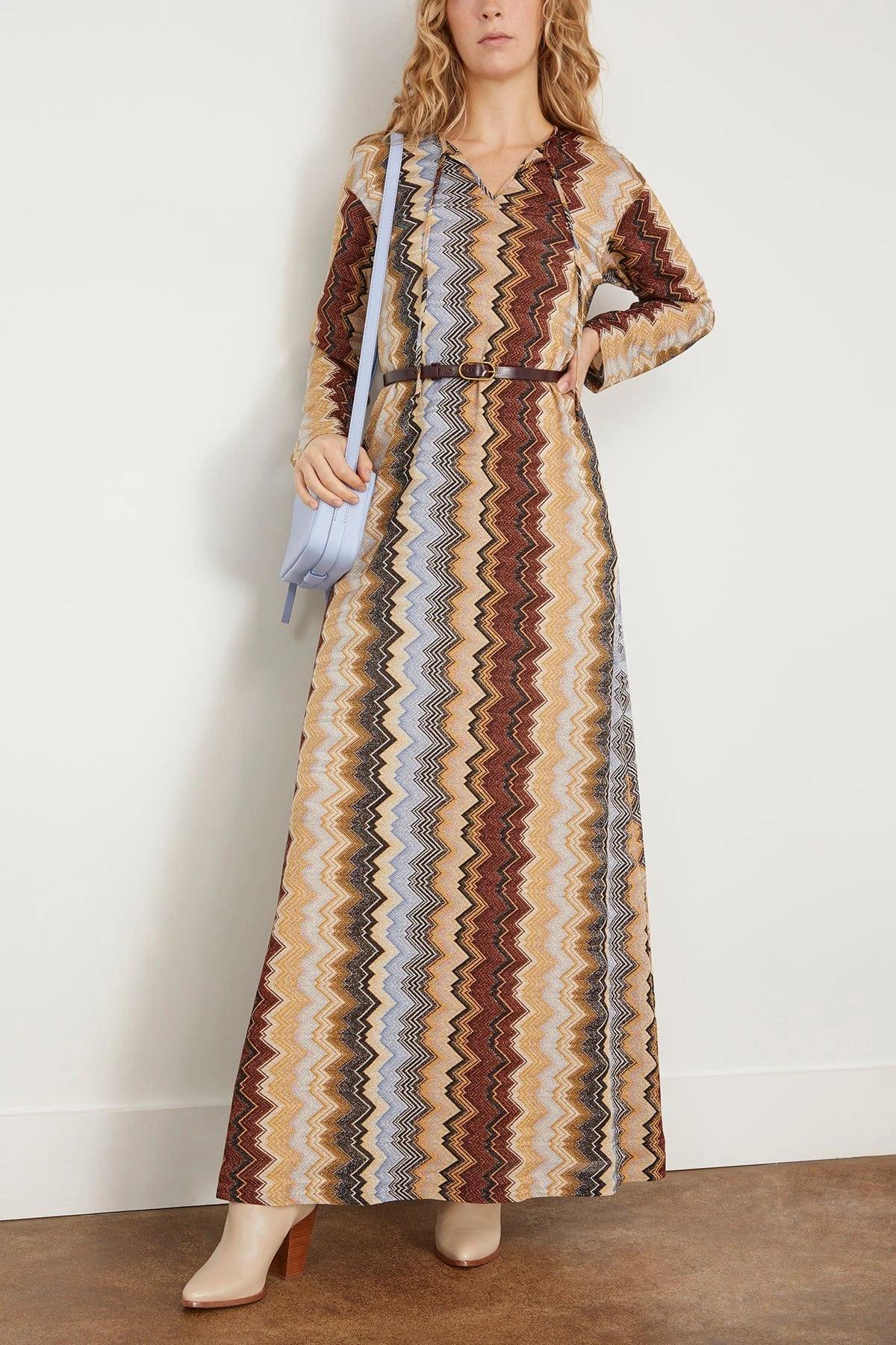 Missoni Kaftan Dress In Multi Zigzag On Brown Base 4 Missoni Kaftan Dress In Multi Zigzag On Brown Base - Image 2