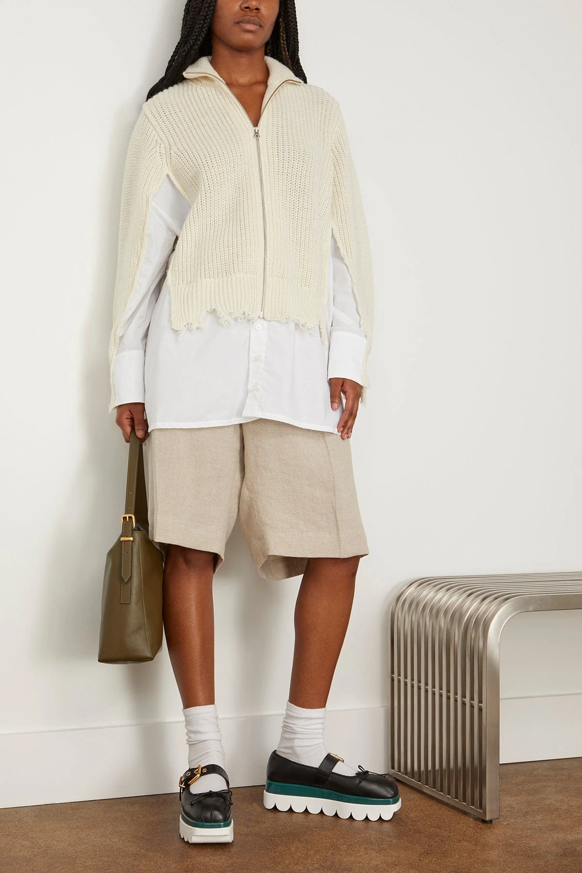 MM6 Maison Margiela Cardigan In Ivory 4 MM6 Maison Margiela Cardigan In Ivory - Image 2
