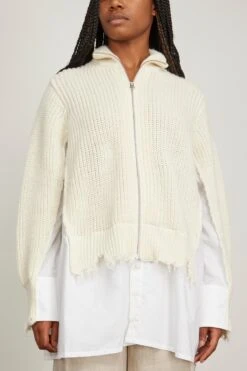 MM6 Maison Margiela Cardigan In Ivory 8 MM6 Maison Margiela Cardigan In Ivory -DOROTHE Clothing Shop mm6 CardiganinIvory 2