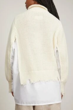 MM6 Maison Margiela Cardigan In Ivory 9 MM6 Maison Margiela Cardigan In Ivory -DOROTHE Clothing Shop mm6 CardiganinIvory 3