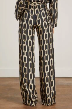 NILI LOTAN Germain Silk Pant In Big Chain Gold 10 NILI LOTAN Germain Silk Pant In Big Chain Gold -DOROTHE Clothing Shop nili lotan germain silk pant in big chain gold 3
