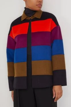 Double Face Cashmere/Wool Jacket In Multicolor -DOROTHE Clothing Shop odeeh DoubleFaceCashmereWoolJacketinMulticolor 2