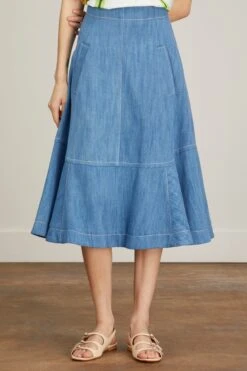 Skirt In Light Indigo -DOROTHE Clothing Shop odeeh SkirtinLightIndigo 2