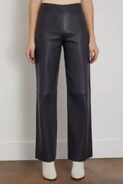 Stretch Nappa Pants In Black/Blue -DOROTHE Clothing Shop odeeh StretchNappaPantsinBlackBlue 2