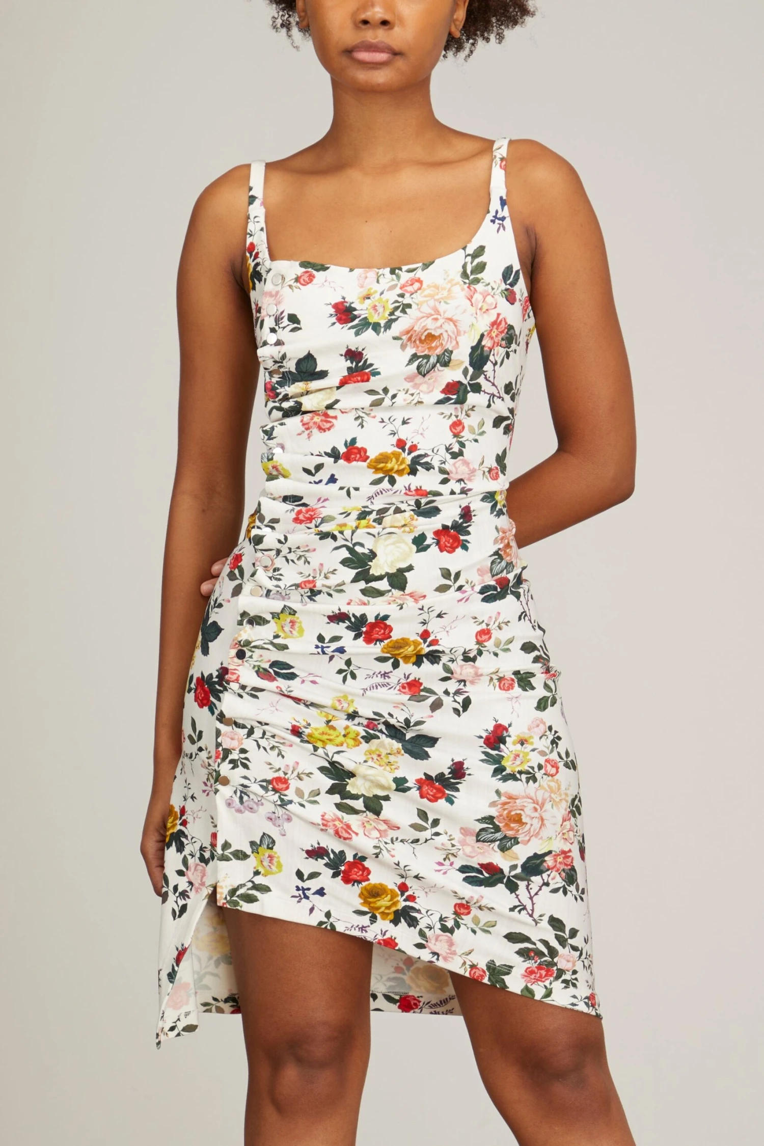 Paco Rabanne Strap Dress With Snaps In Ivory Rose Gard 5 Paco Rabanne Strap Dress With Snaps In Ivory Rose Gard - Image 3