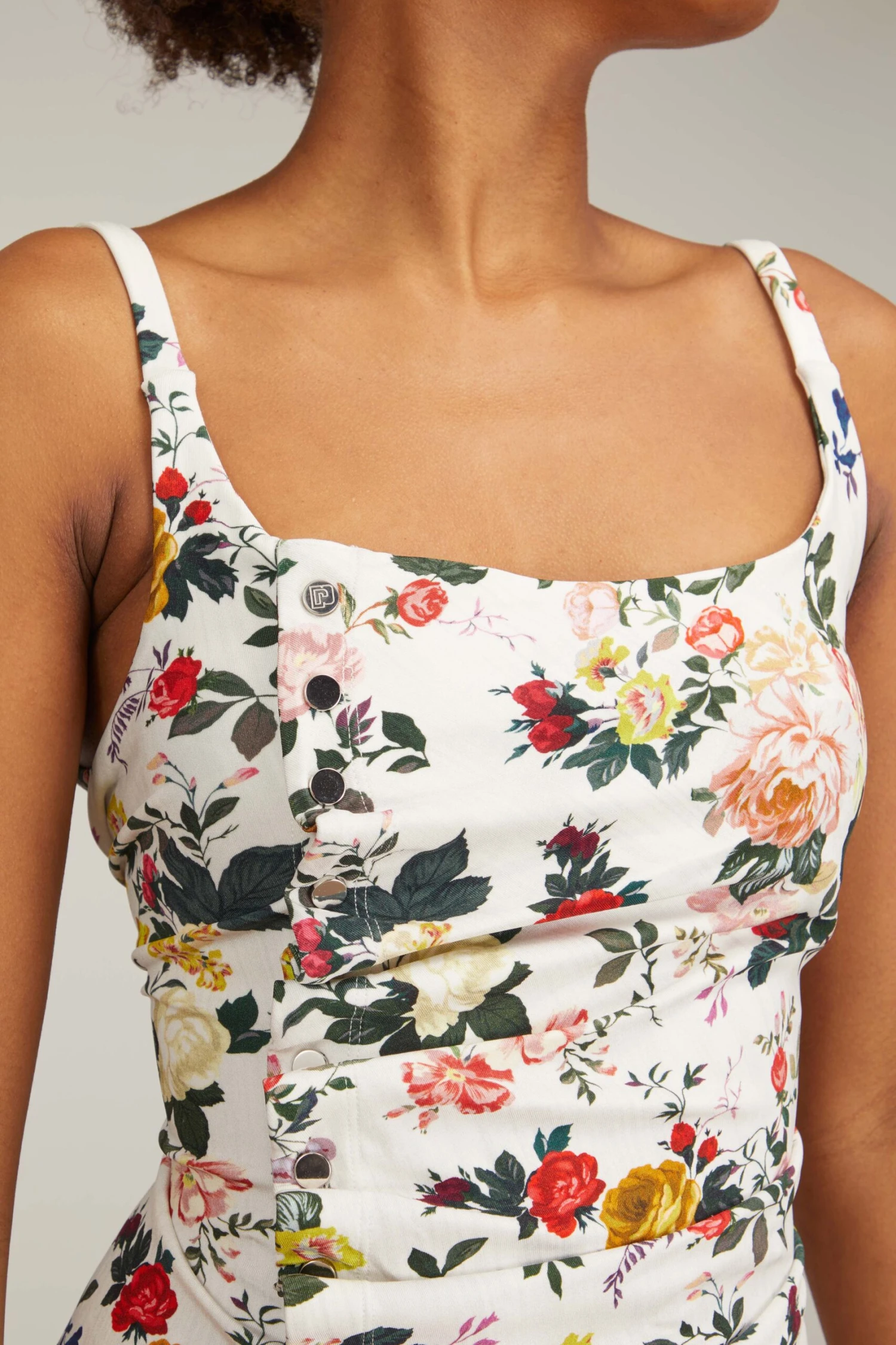 Paco Rabanne Strap Dress With Snaps In Ivory Rose Gard 7 Paco Rabanne Strap Dress With Snaps In Ivory Rose Gard - Image 5