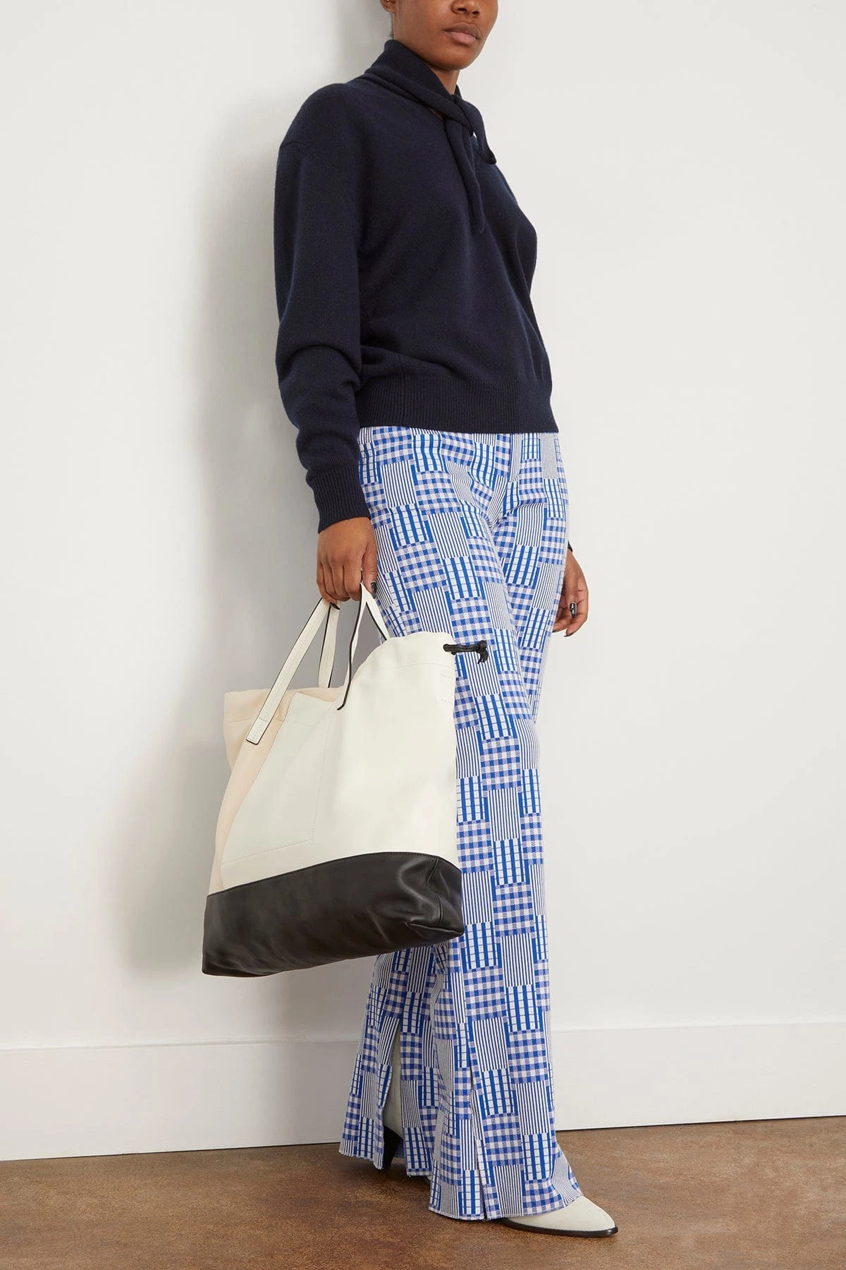 Long Sleeve Foulard Knit In Navy 4 Long Sleeve Foulard Knit In Navy - Image 2