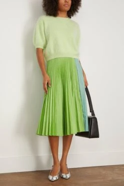 Pleated Skirt In Pistachio -DOROTHE Clothing Shop planc PleatedSkirtinPistachio 1
