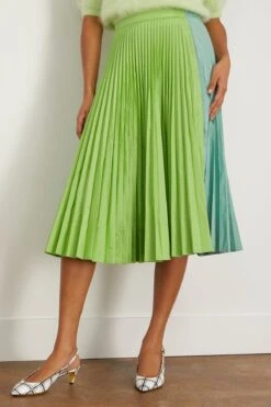 Pleated Skirt In Pistachio -DOROTHE Clothing Shop planc PleatedSkirtinPistachio 2