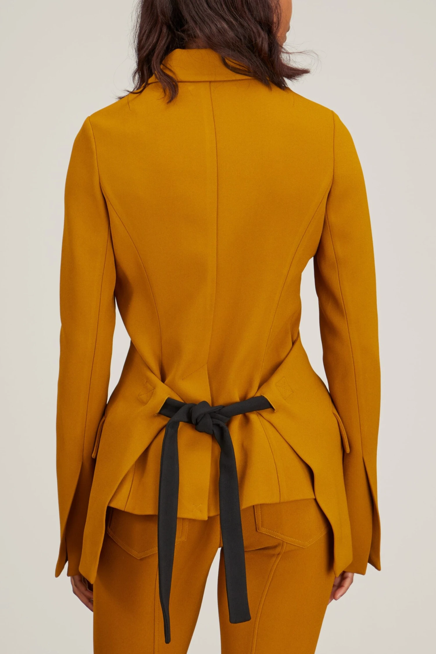 PROENZA SCHOULER Bi-Stretch Crepe Blazer In Ochre 6 PROENZA SCHOULER Bi-Stretch Crepe Blazer In Ochre - Image 4