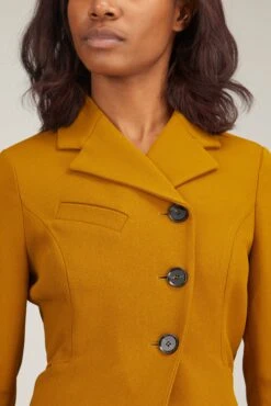 PROENZA SCHOULER Bi-Stretch Crepe Blazer In Ochre 11 PROENZA SCHOULER Bi-Stretch Crepe Blazer In Ochre -DOROTHE Clothing Shop proenza schouler bi stretch crepe blazer in ochre 4