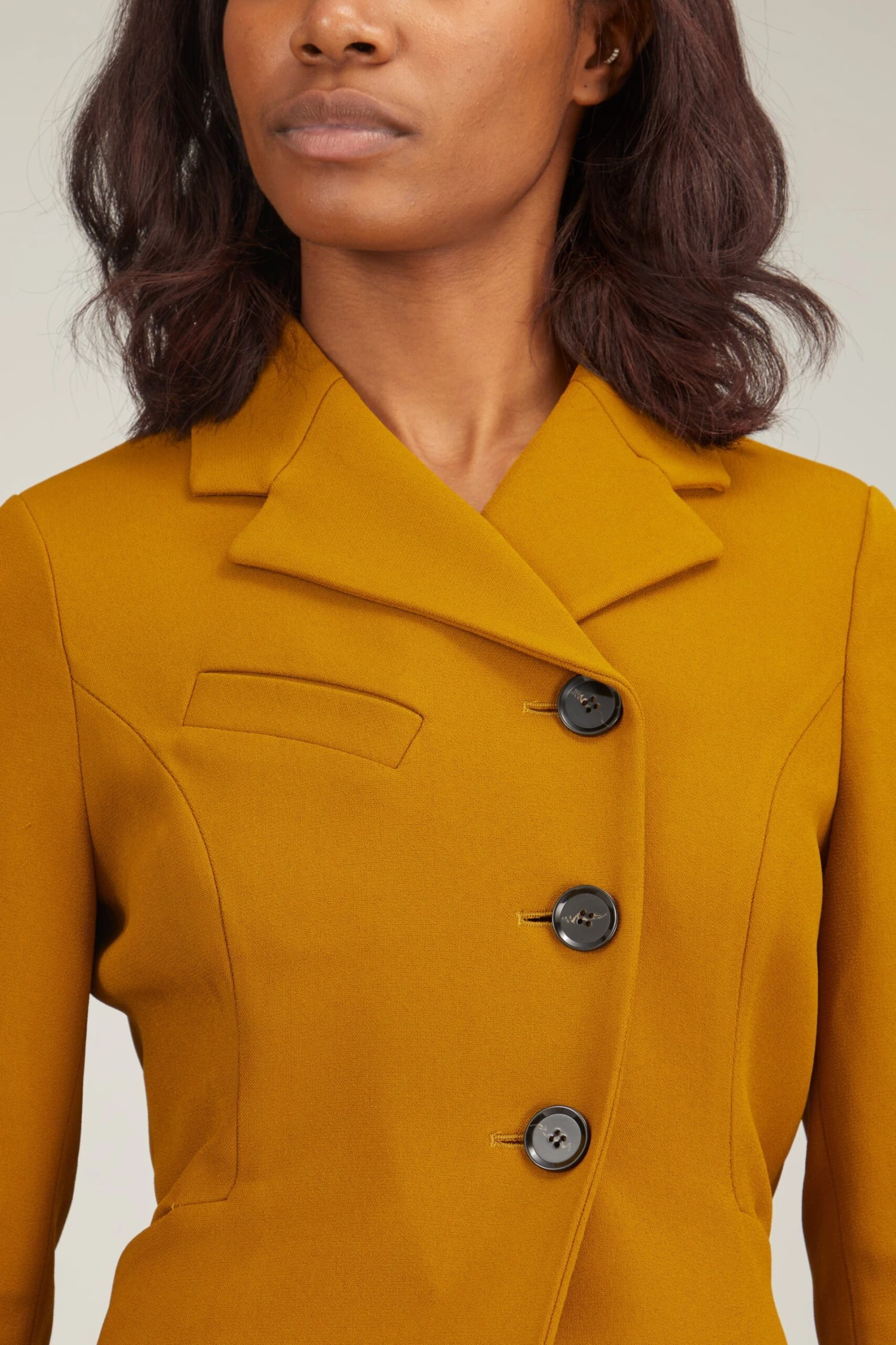 PROENZA SCHOULER Bi-Stretch Crepe Blazer In Ochre 7 PROENZA SCHOULER Bi-Stretch Crepe Blazer In Ochre - Image 5