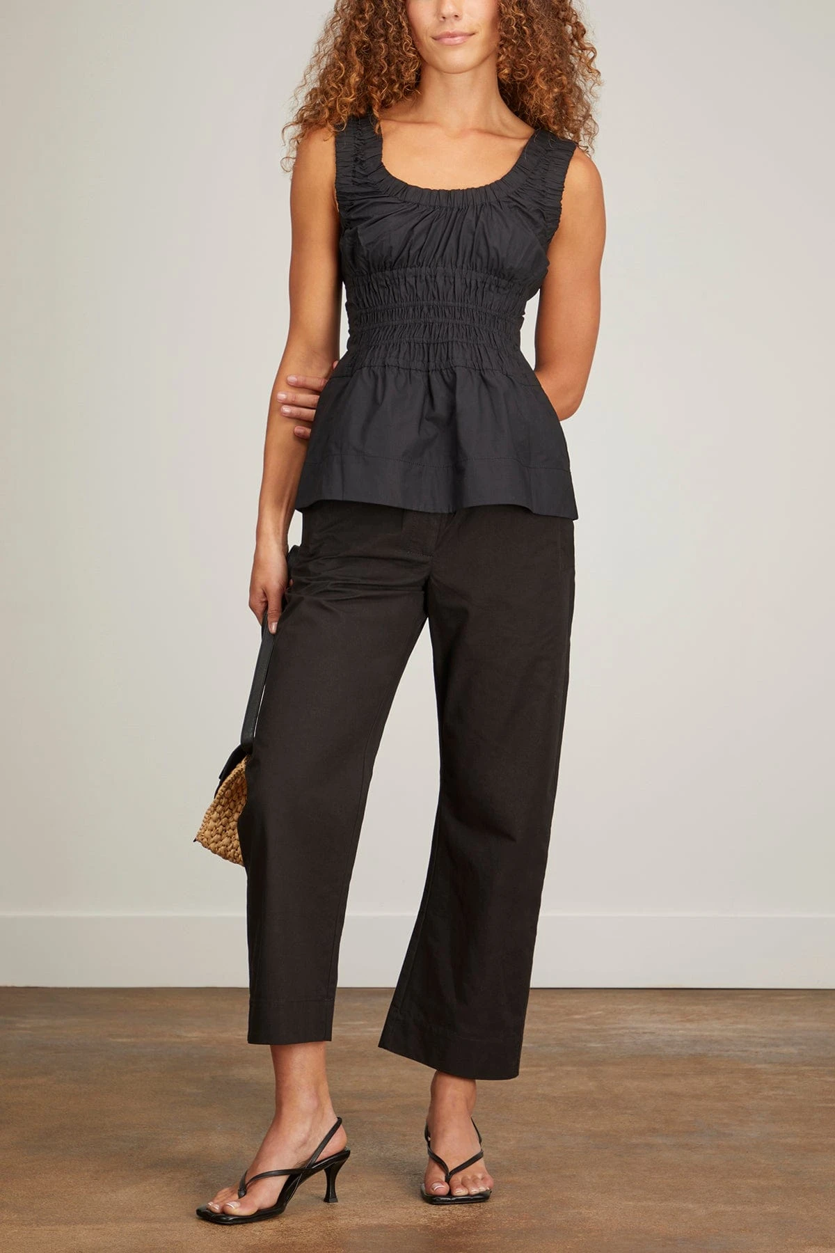 Solid Cotton Linen Easy Pant In Black 4 Solid Cotton Linen Easy Pant In Black - Image 2