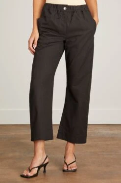 Solid Cotton Linen Easy Pant In Black 8 Solid Cotton Linen Easy Pant In Black -DOROTHE Clothing Shop proenza schouler soft cotton linen easy pant in black 2