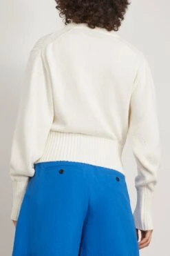PROENZA SCHOULER Textured Cotton Sweater In Ivory -DOROTHE Clothing Shop proenzaschouler TexturedCottonSweaterinIvory 3