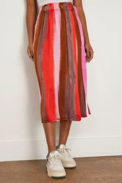 Lotus Skirt In Pink Red Stripes -DOROTHE Clothing Shop raquelallegra LotusSkirtinPinkRedStripes 2 4f6c2e76 87bc 4b37 becd 2be55898964f