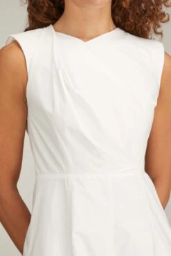 Cotton Poplin Midi Dress In White 11 Cotton Poplin Midi Dress In White -DOROTHE Clothing Shop roland mouret cotton poplin midi dress in white 4 1