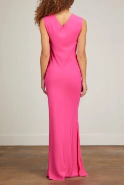 Stretch Cady Maxi Dress In Pink 10 Stretch Cady Maxi Dress In Pink -DOROTHE Clothing Shop roland mouret stretch cady maxi dress in pink 3