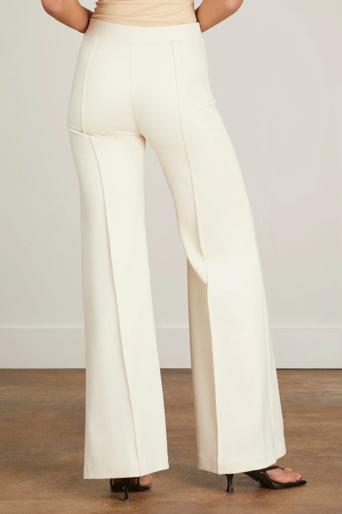 Pintuck Wide Flare Pant In Parchment 6 Pintuck Wide Flare Pant In Parchment - Image 4