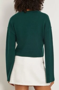 Solana V-Neck Sweater In Deep Forest -DOROTHE Clothing Shop sablyn SolanaV NeckSweaterinDeepForest 3