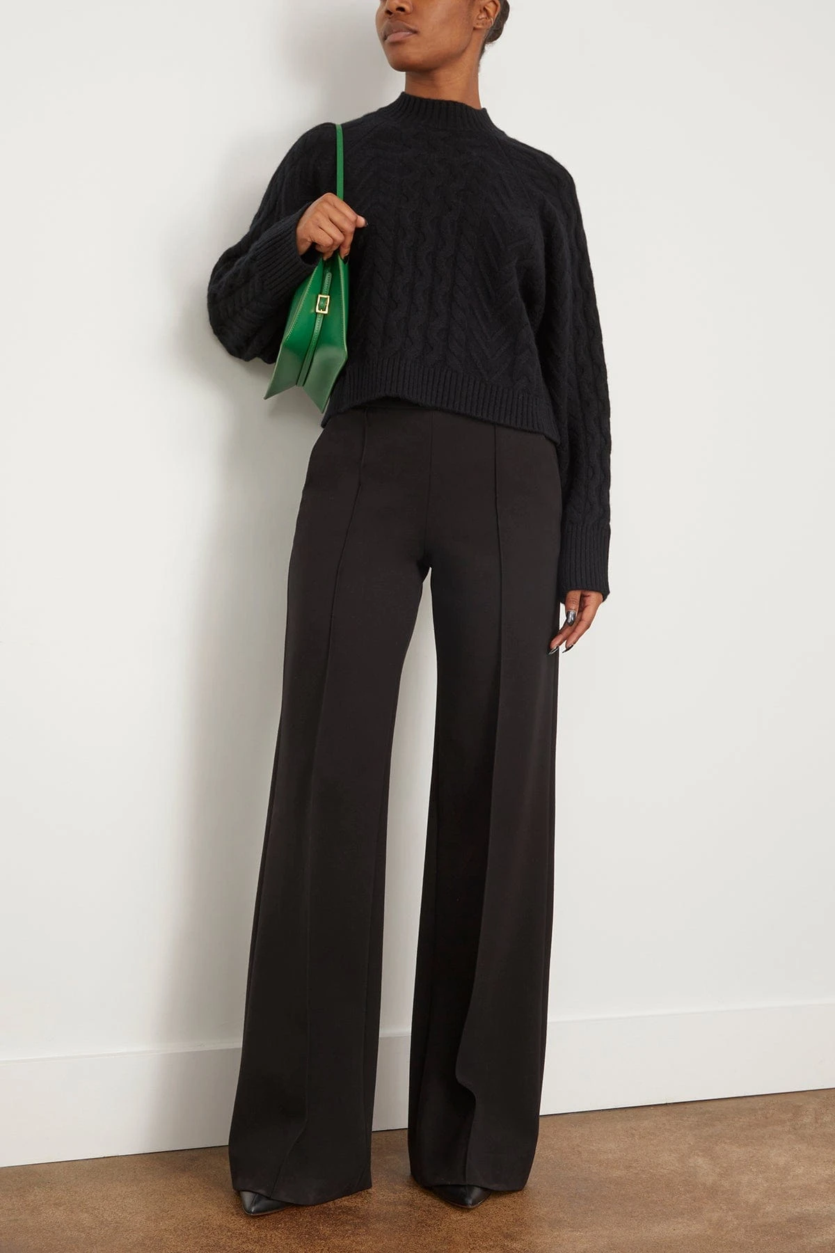 Walker Cable Knit Sweater In Black 4 Walker Cable Knit Sweater In Black - Image 2