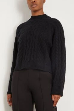 Walker Cable Knit Sweater In Black 8 Walker Cable Knit Sweater In Black -DOROTHE Clothing Shop sablyn WalkerCableKnitSweaterinBlack 2