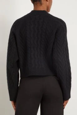 Walker Cable Knit Sweater In Black 9 Walker Cable Knit Sweater In Black -DOROTHE Clothing Shop sablyn WalkerCableKnitSweaterinBlack 3