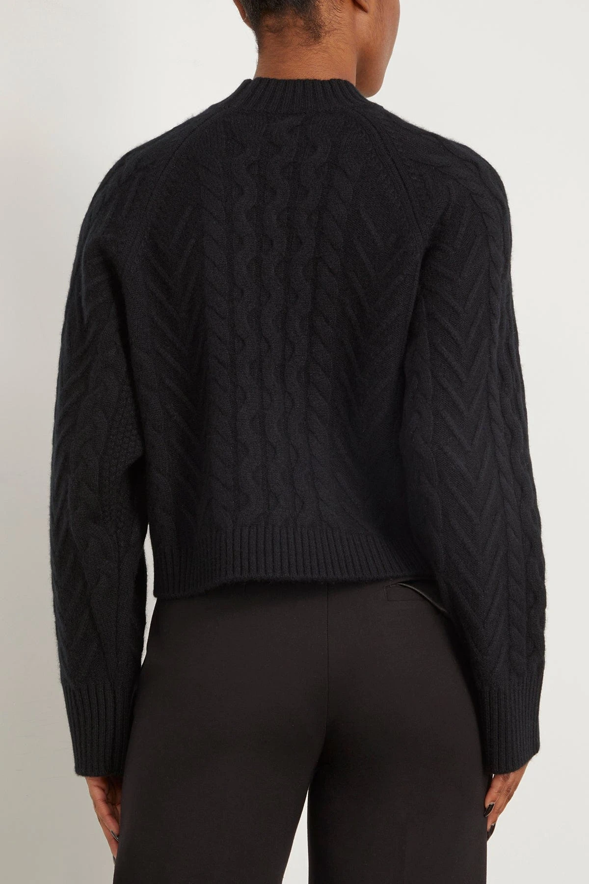 Walker Cable Knit Sweater In Black 6 Walker Cable Knit Sweater In Black - Image 4