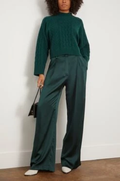 Walker Cable Knit Sweater In Deep Forest 7 Walker Cable Knit Sweater In Deep Forest -DOROTHE Clothing Shop sablyn WalkerCableKnitSweaterinDeepForest 1