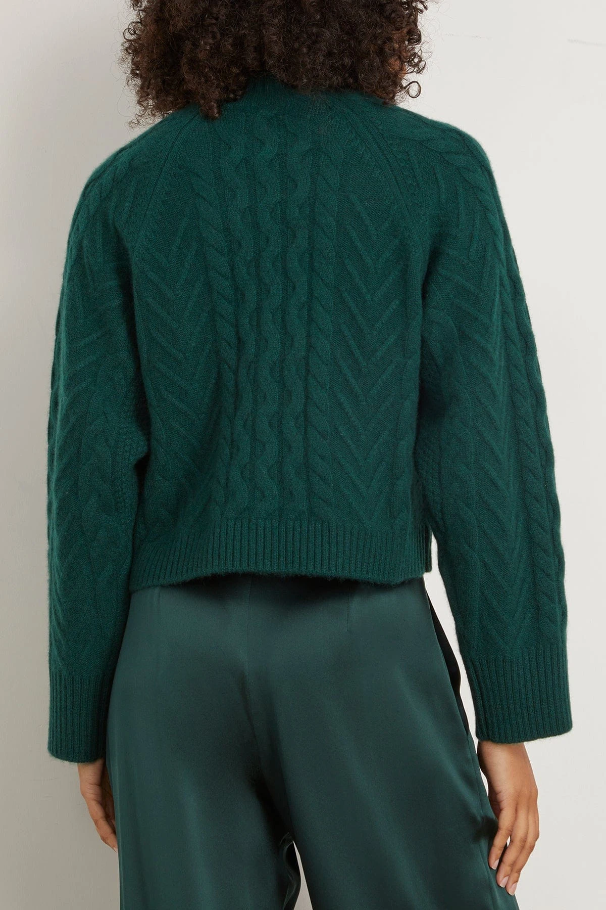 Walker Cable Knit Sweater In Deep Forest 6 Walker Cable Knit Sweater In Deep Forest - Image 4