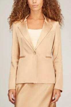 Alana Silk Blazer In Sandhill -DOROTHE Clothing Shop sablyn alana silk blazer in sandhill 2
