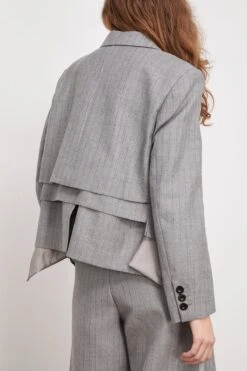 Sacai Chalk Stripe Jacket In Gray 9 Sacai Chalk Stripe Jacket In Gray -DOROTHE Clothing Shop sacai ChalkStripeJacketinGray 3