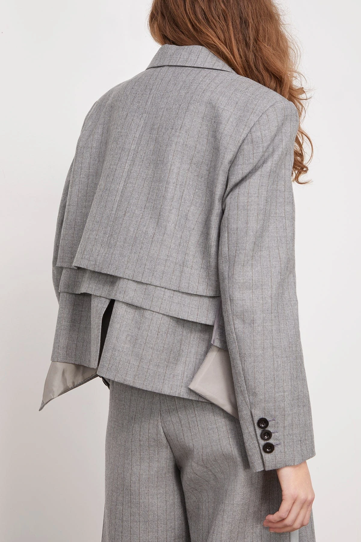Sacai Chalk Stripe Jacket In Gray 6 Sacai Chalk Stripe Jacket In Gray - Image 4