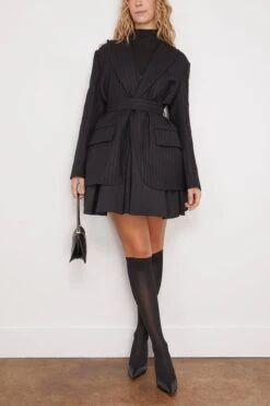 Sacai Chalk Stripe X Suiting Bonding Jacket In Black 8 Sacai Chalk Stripe X Suiting Bonding Jacket In Black -DOROTHE Clothing Shop sacai ChalkStripexSuitingBondingJacketinBlack 1