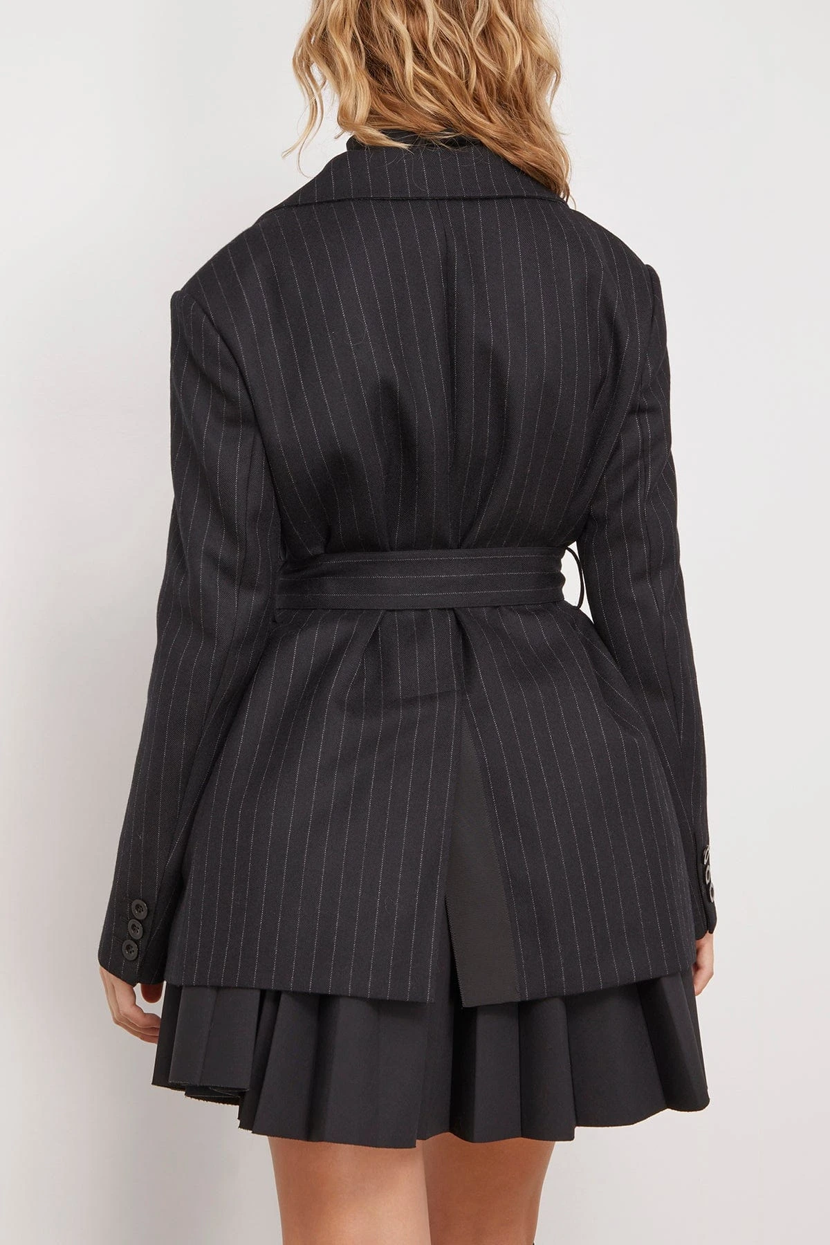 Sacai Chalk Stripe X Suiting Bonding Jacket In Black 6 Sacai Chalk Stripe X Suiting Bonding Jacket In Black - Image 4