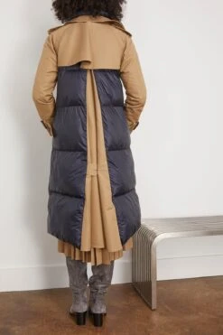Sacai Cotton Gabardine X Padded Coat In Beige/Navy -DOROTHE Clothing Shop sacai CottonGabardinexPaddedCoatinBeigeNavy 3
