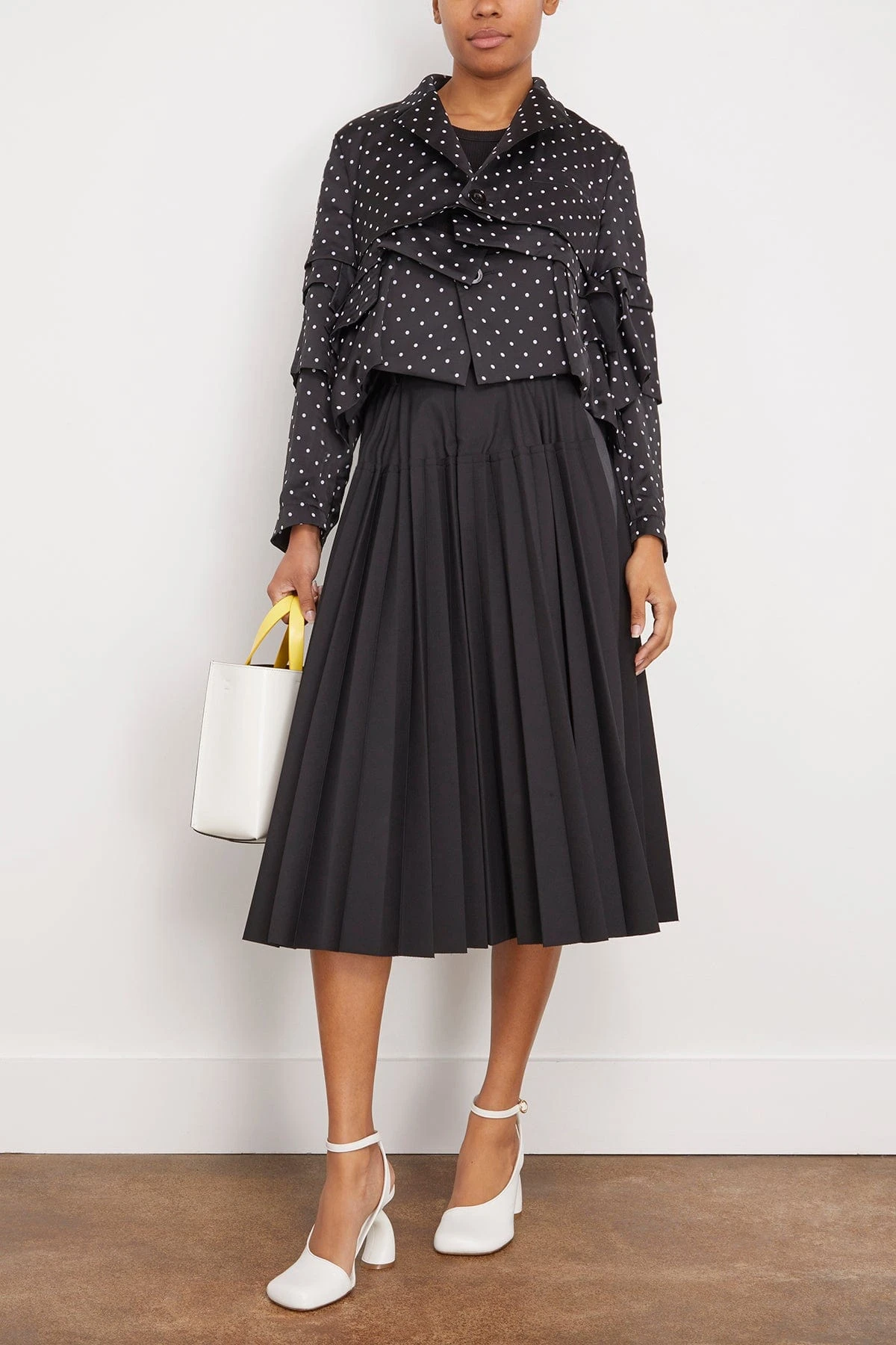 Sacai Polka Dot Flock Print Jacket In Black 4 Sacai Polka Dot Flock Print Jacket In Black - Image 2